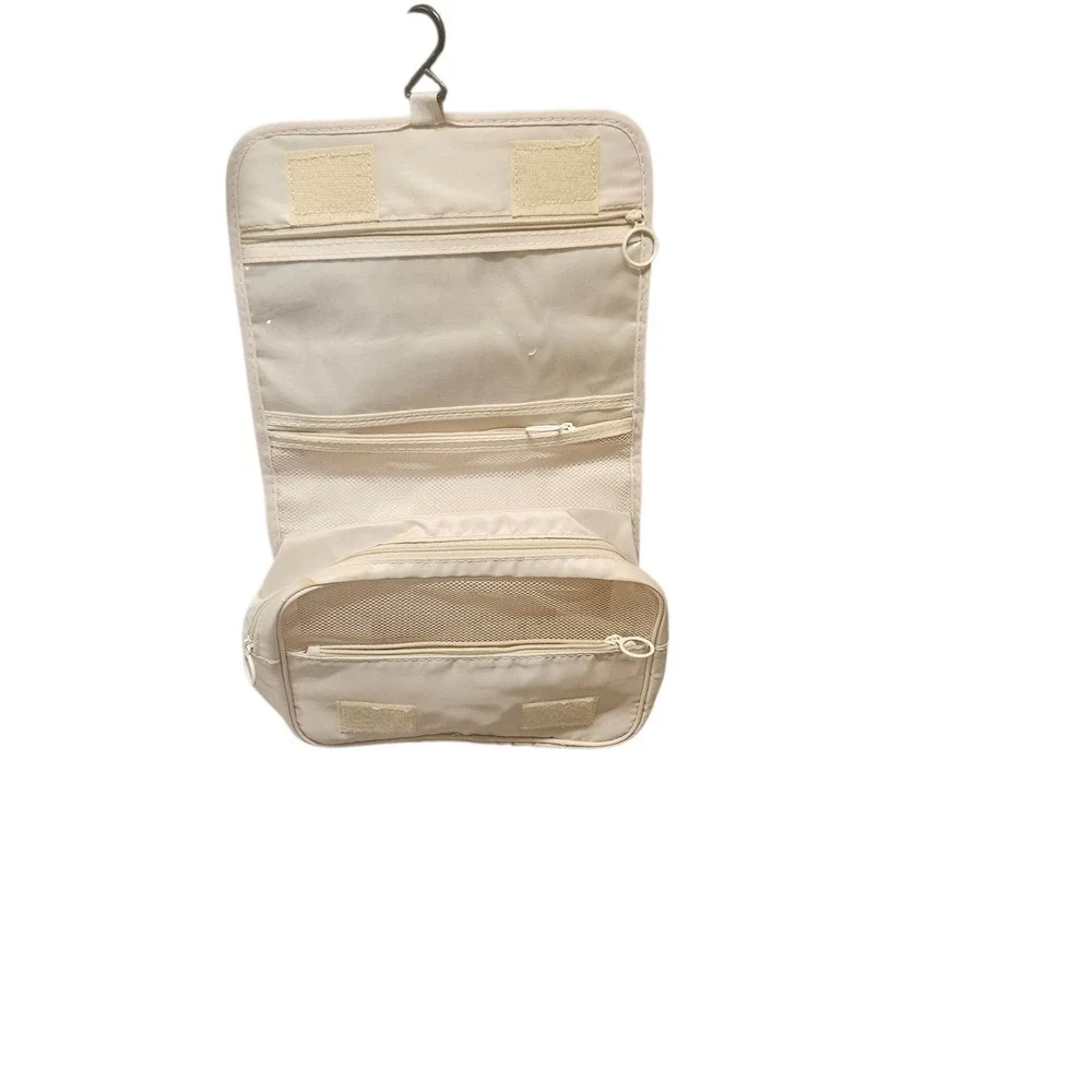 Hanging Travel Toiletry Bag‎ Cosmetic Organizer Makeup Case Beige